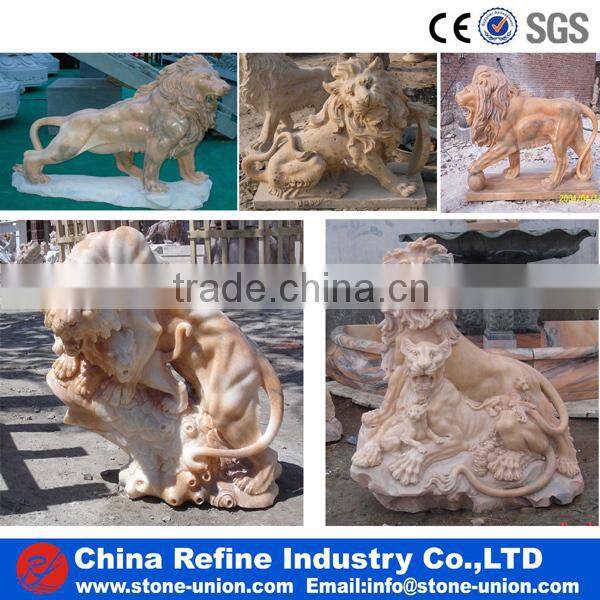 white marble lion statue