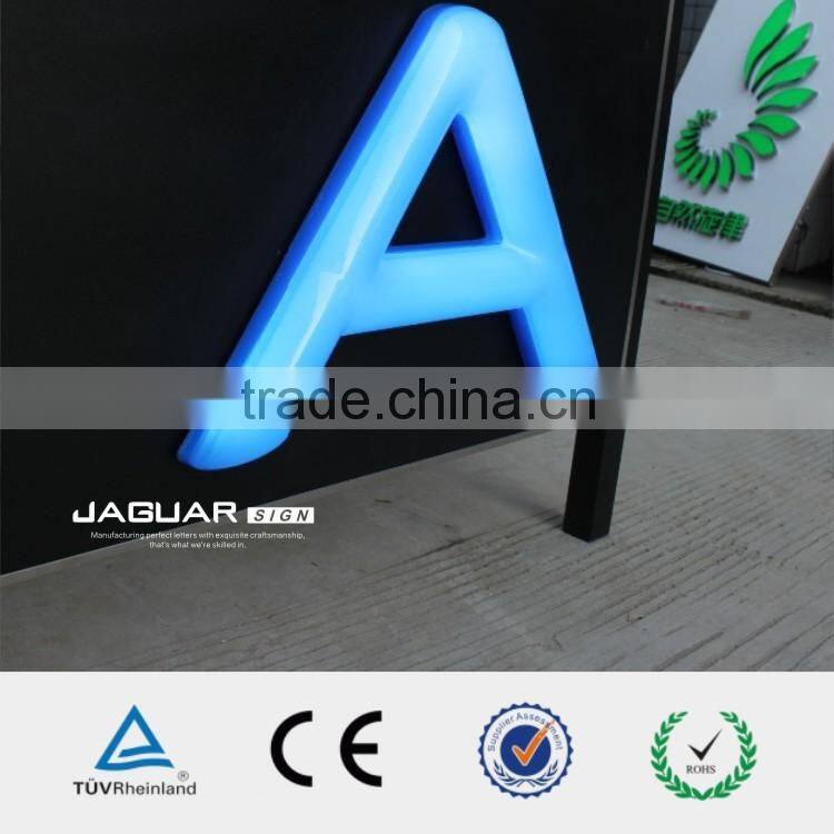 blue led lightign 3d plastic acrylic blister letter sign