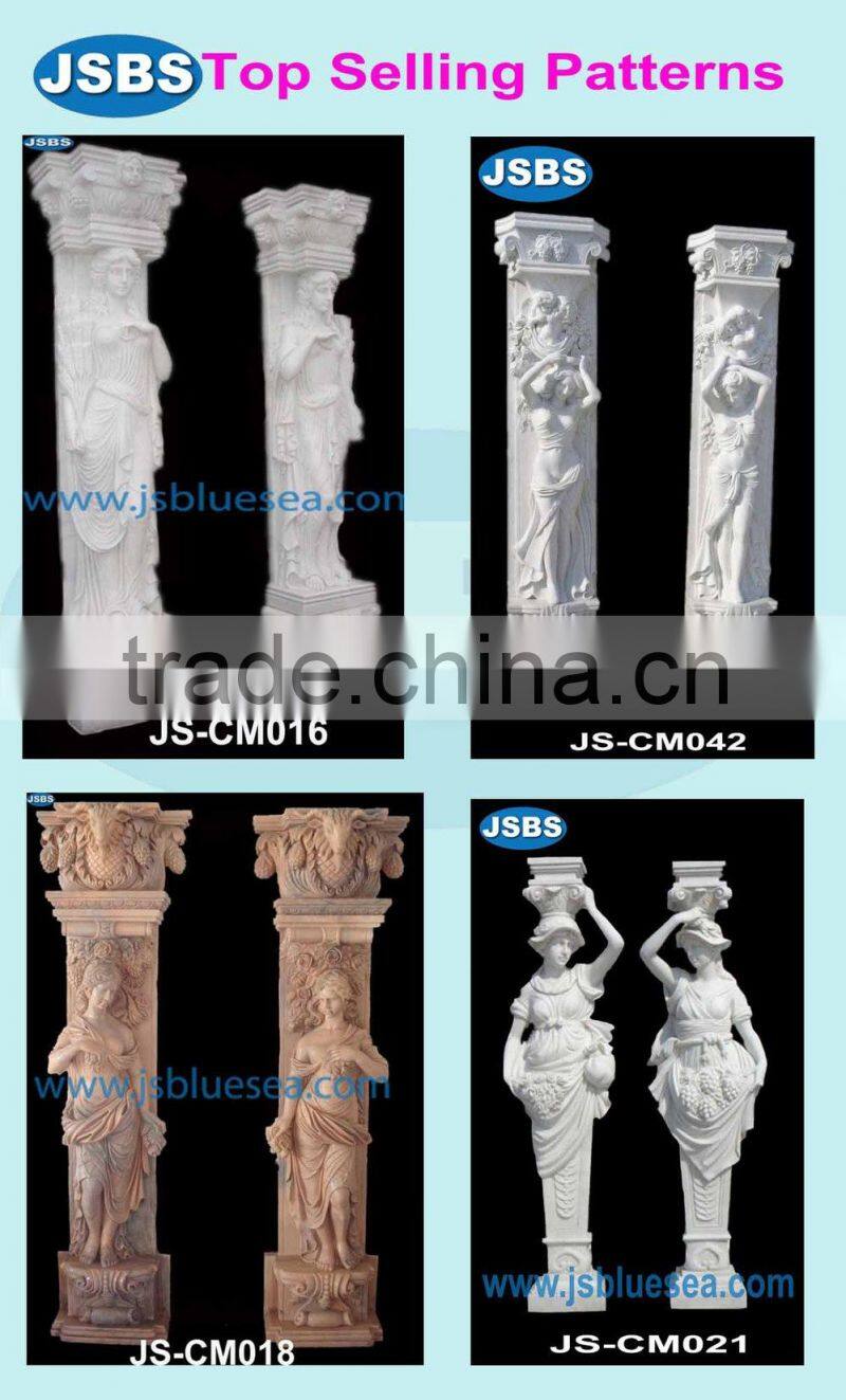 roman style stone carved marble wedding columns