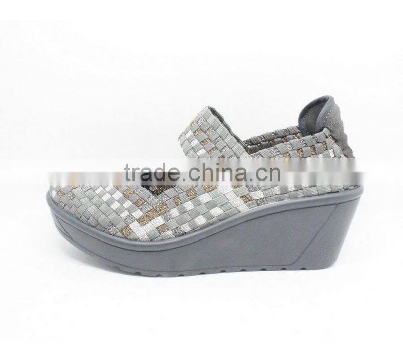 Comfortable elastic ribbons woven shoes for ladies