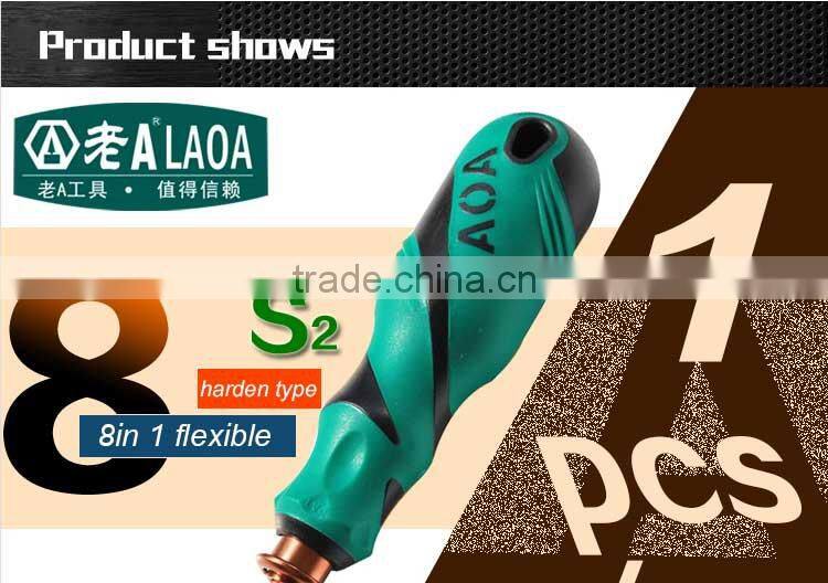 LAOA S2 material 8 in 1 multifunction double use magnetic screwdriver