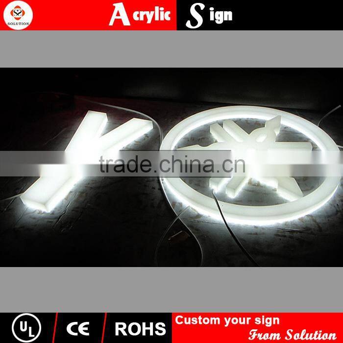 white color face lit stain border led letters sigange
