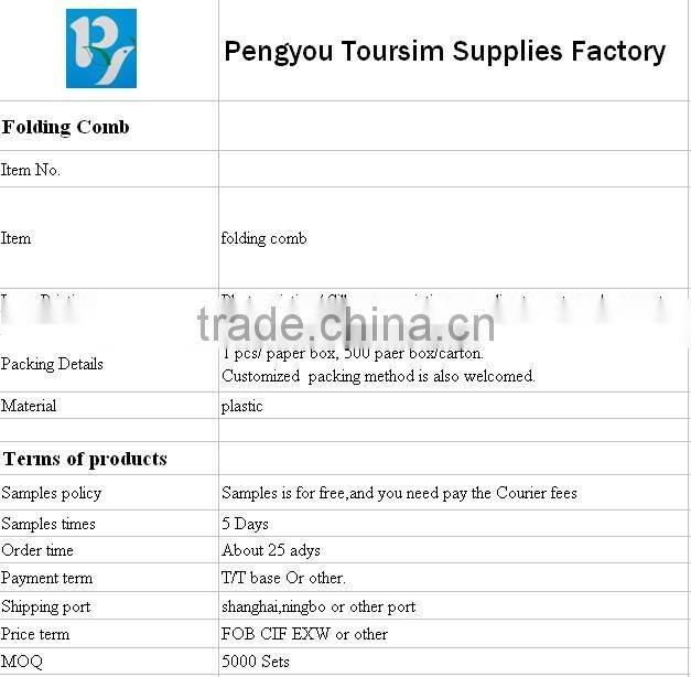 Wholesale high quality portable folding comb