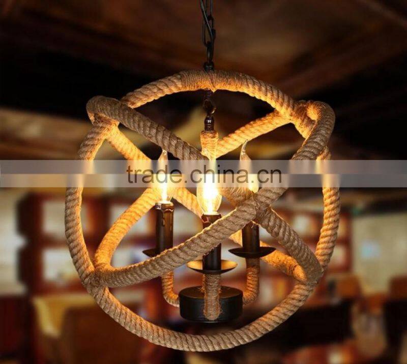 Rope Chandelier Vintage pendant lighting Edison bulb