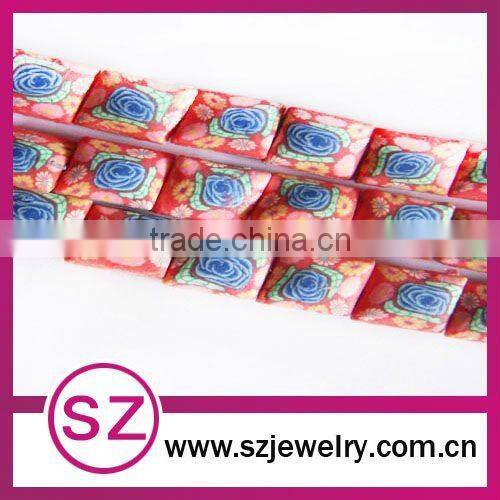 Cheapest & pretty polymer clay flower pattern hoop earring