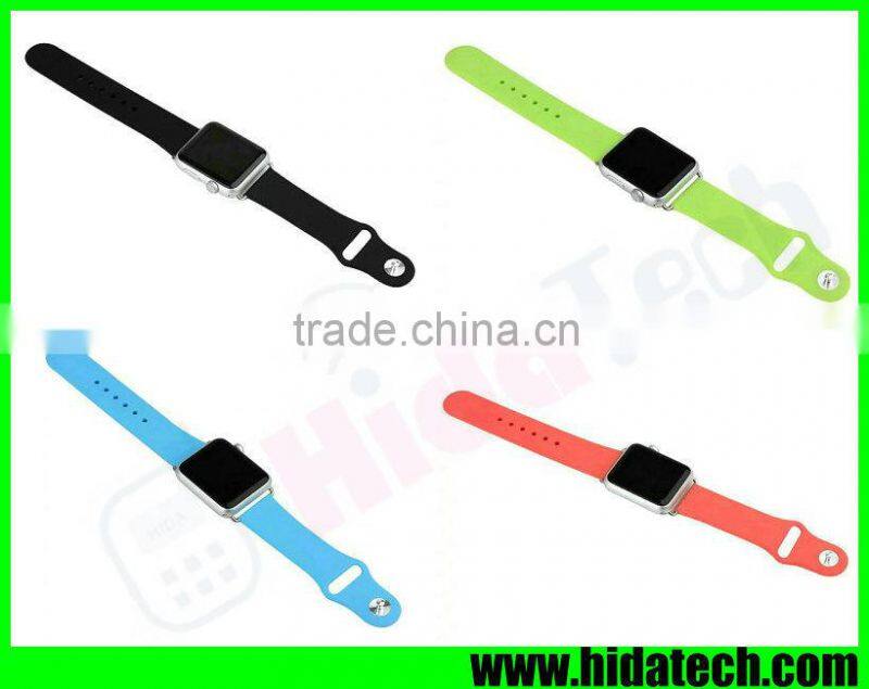Hot selling Silicone Watch Band Wrist Strap for Apple Watch with Clasp Adapter Connector
