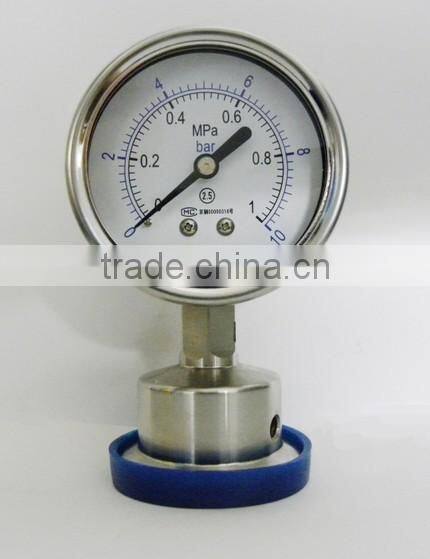 Diaphragm sanitary pressure gauge
