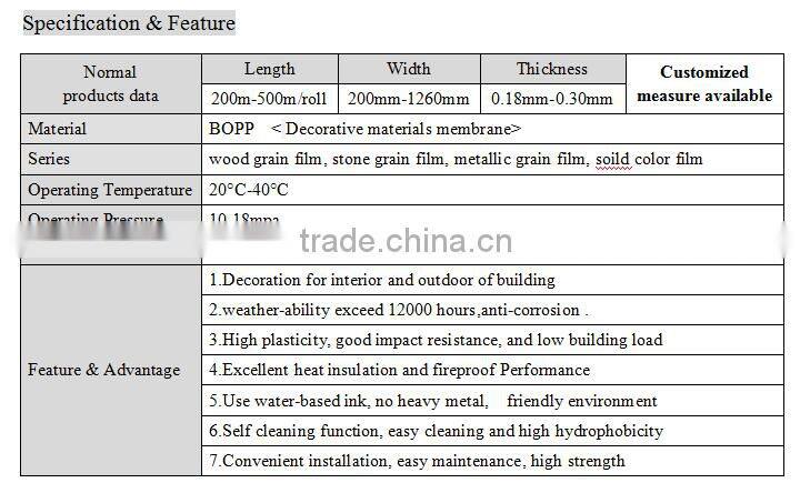 decorative solid colour PVDF film
