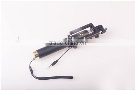 2015 newest wired selfie stick with foldable holder for camera monopod and smartphone