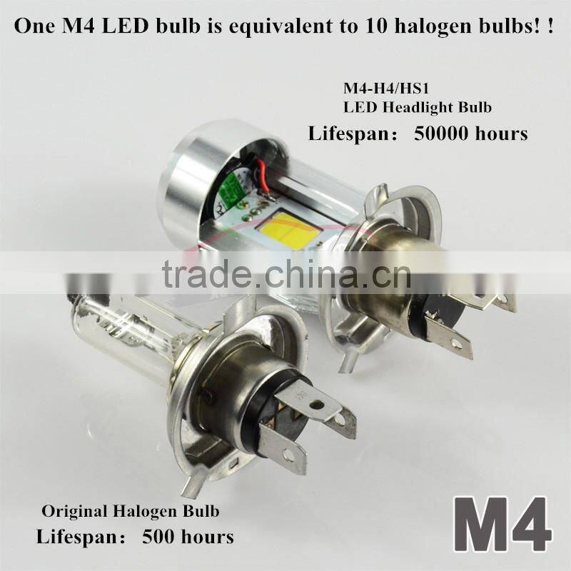 Upgrade 12V 20W 2000LM LED Motorcycle H4 2016 Hi Low Beam with Cooling fan