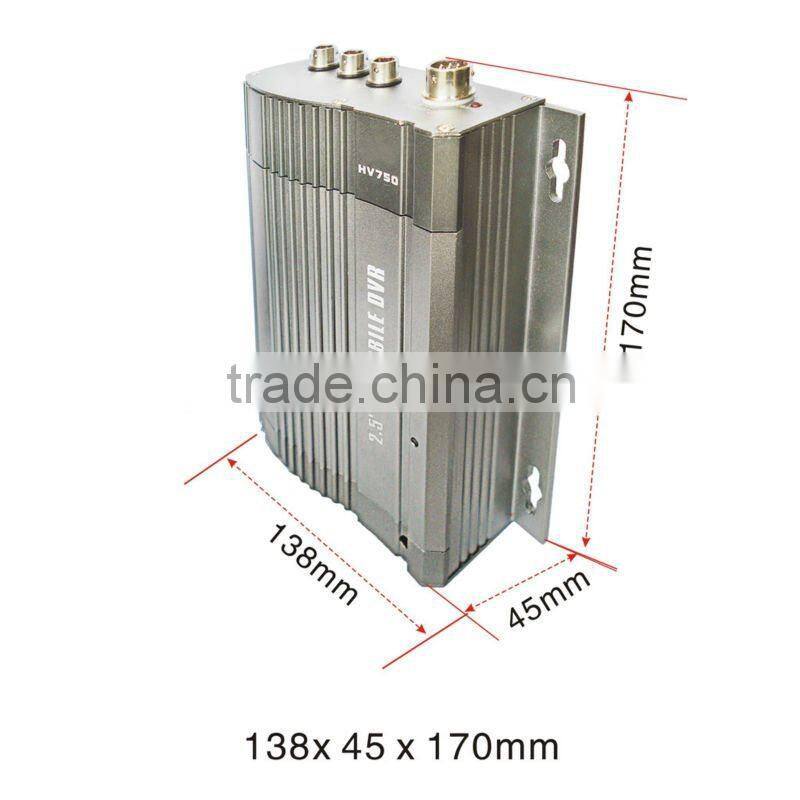 Promotion 1CH 2.5 TFT sd card mobile DVR for bus with usb , HV750