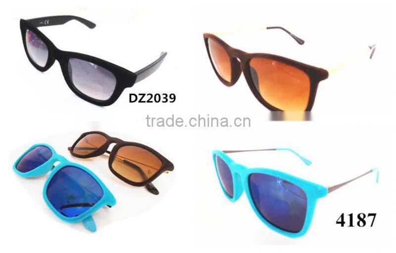 2015 the newest and popular sunglass with flocking materials