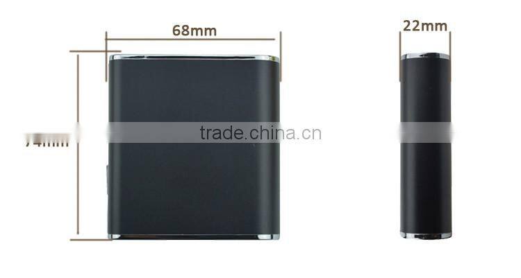 Best selling metal power bank 7800mah LED lighting portable 18650 battery with dual usb power bank