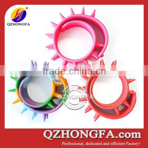 Cool Silicone Rubber Slap Bracelets with Nail Design