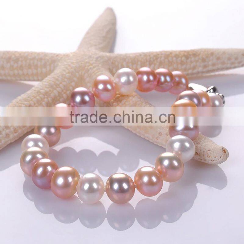 2016 hot selling 8-9mm fashion design Freshwater real Pearl bracelets bangles