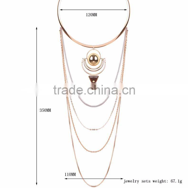 New Design Fashion Crystal Necklaces Women Luxury Statement Diamond Necklace Jewelry SKA8455