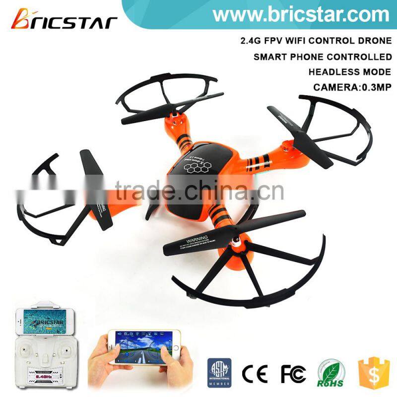 Hot toys bricstar 2.4G FPV wifi rc helicopter drone with six motors