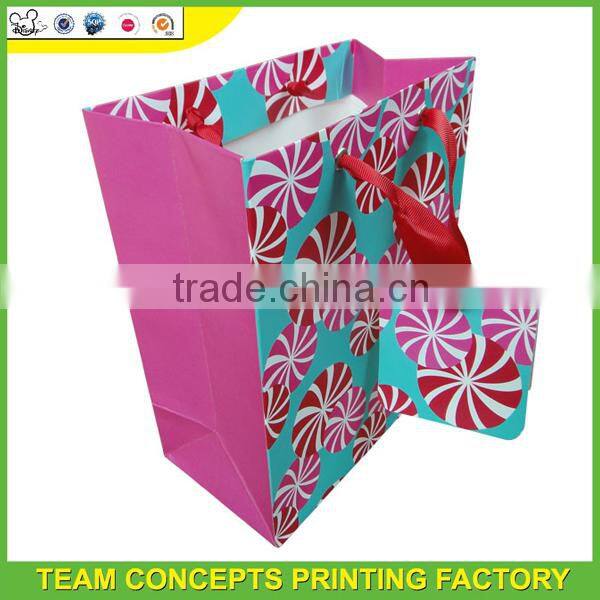 Foldable bows ribbon gift bag
