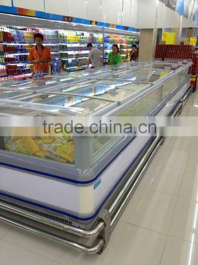 serve counter island freezer with sliding door on the top