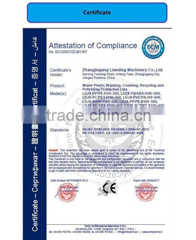 Waste PET Bottle Washing Equipment