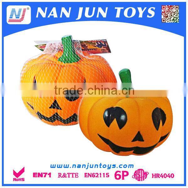 Wholesale Halloween pumpkin shape soft plastic squeaky toys for kids