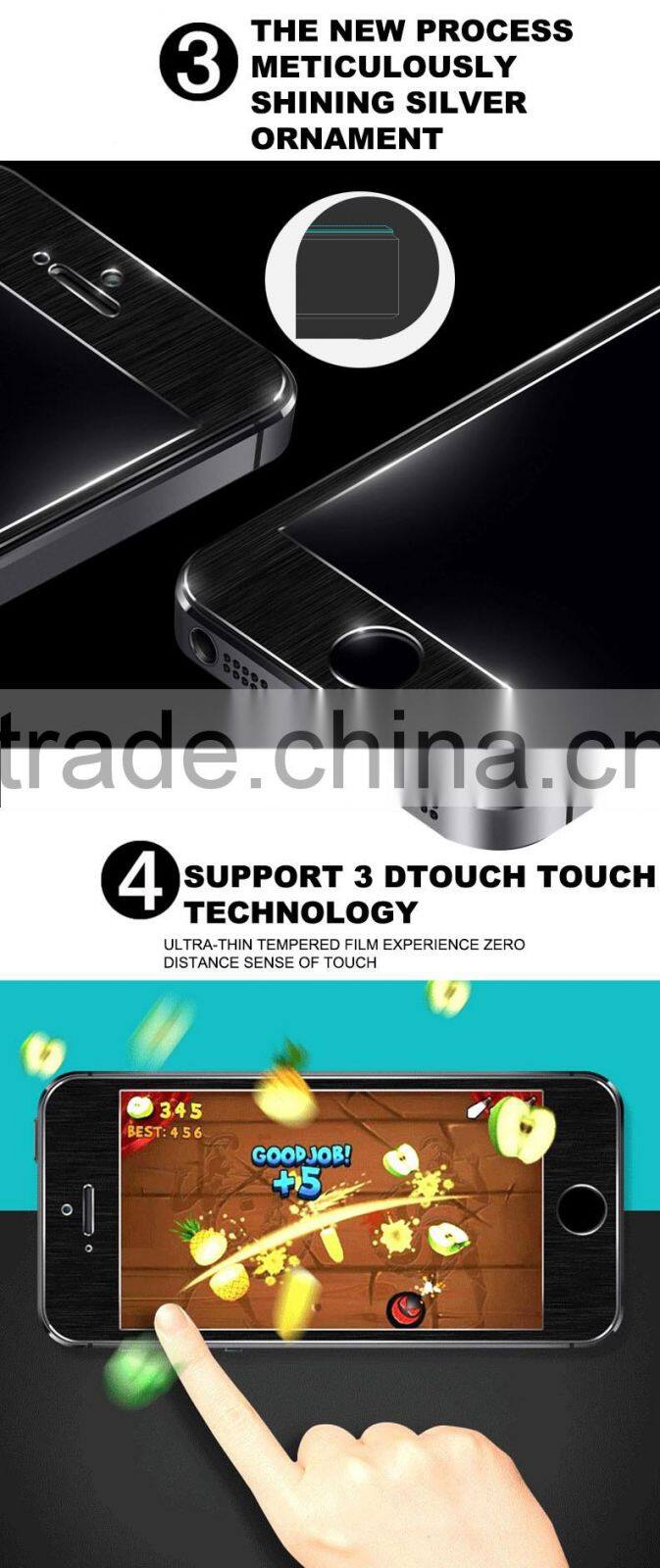 0.33mm tempered glass screen protector for iphone mobile screen protector aluminium alloy color tempered glass screen protector