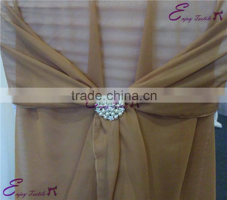 YHA#73 crystal pearl brooch - polyester banquet wedding wholesale table cloth cover chair cover sash band