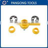 Satin Chrome Finish Cr-V Steel Double Ring Ratchet Gear Wrench Set with Rolling Pouch Bag