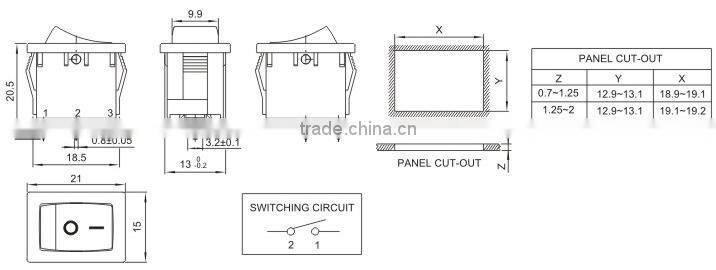 RS601B-1010012BB ROCKER SWITCHES SERIES