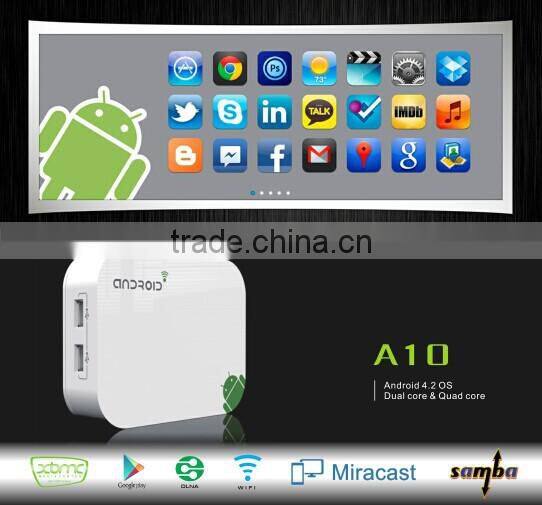 Hot selling Dual core android 4.2 full hd media player 1080p 3D blue-ray iptv box hd media player HDMI input media player