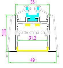 Large recessed or pendant install aluminum profile for cooling led strip