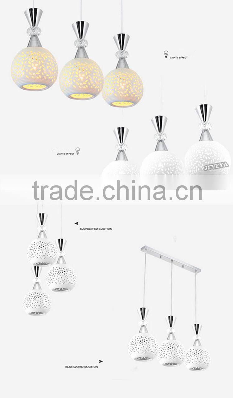 Top quality LED Pendant Lights 3 heads ceramic round pendant lamps