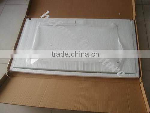 "X" shape chrome legs glass top living room table