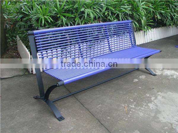 Park bench with recycled plastic wood slats garden wooden bench with back