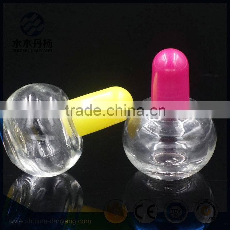 10ml round fancy clear glass nai polish bottle