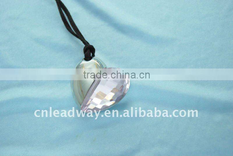 Lady jewelry crystal love heart promotional gift USB memory pen