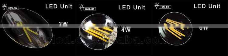 2014 new CE ROHS 85-260V E27 8W led filament