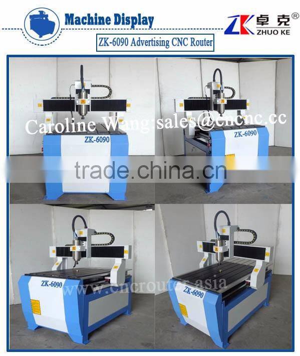 Small Size Wood Acrylic MDF CNC Router Machine ZK-6090 With 3.2KW Water Cooling Spindle&Stepper Motor