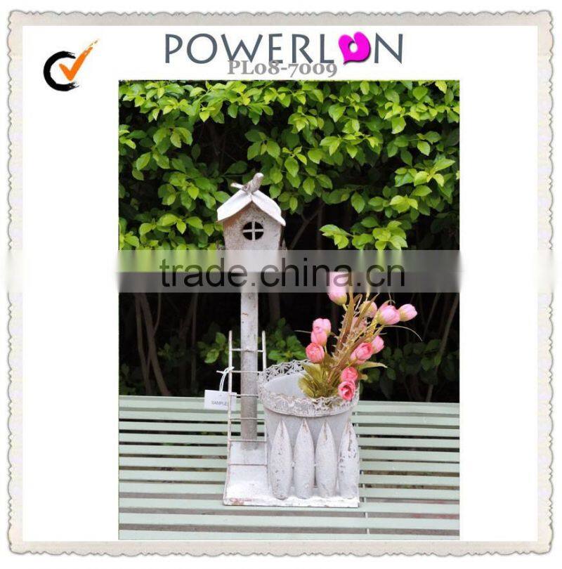 Flower Pots Random Colors Metal Iron Flower Pot Balcony Garden Plant Planter Home Decor