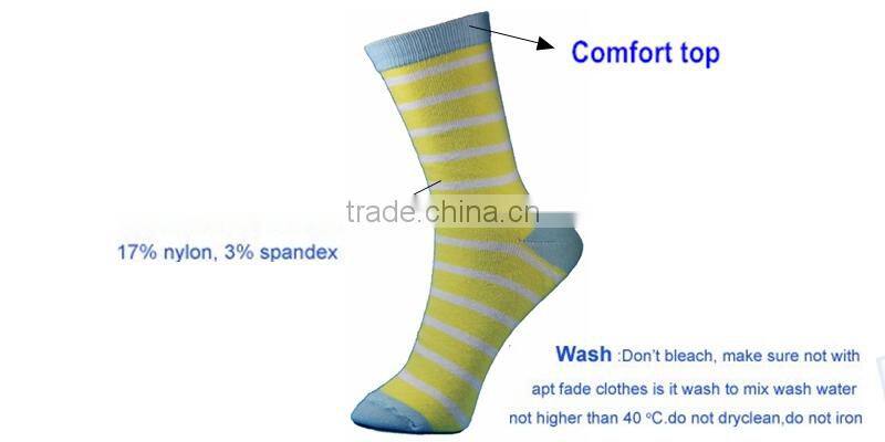 yellow and blue cheap striped lady socks