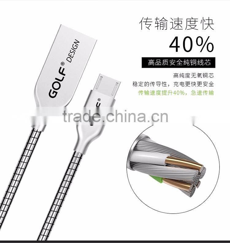 Hot saling fast speed custom usb 2.0 charging cable for samsung and usb silvr metal usb cable
