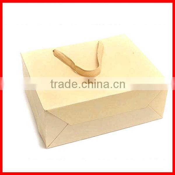 2014 New Fashion High Quality Light Brown Kraft Paper Shipping Bag Wholesale