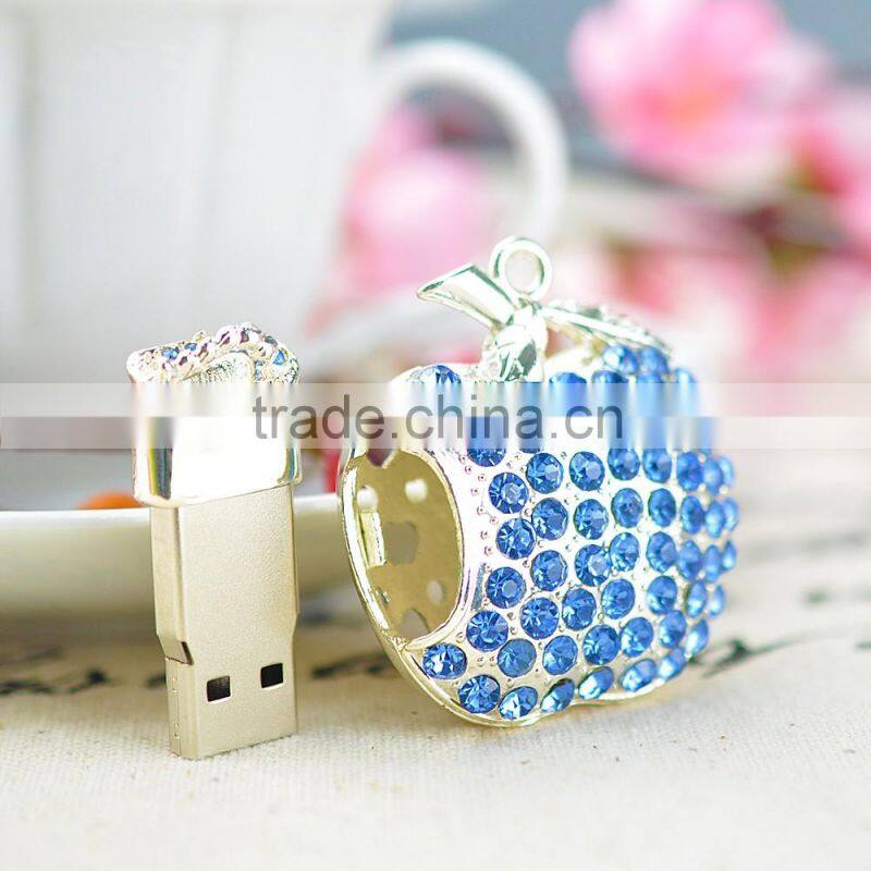 Personalized design heart shape cystal usb stick
