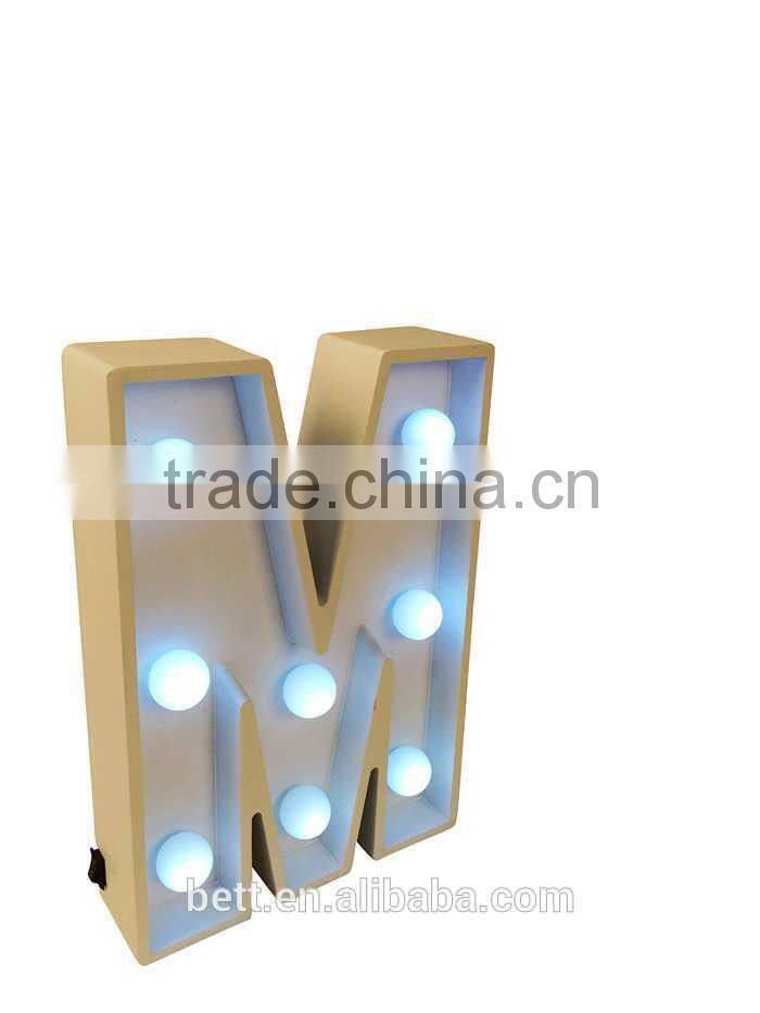 Yellow warm light color marquee letter light for wedding and room decoration