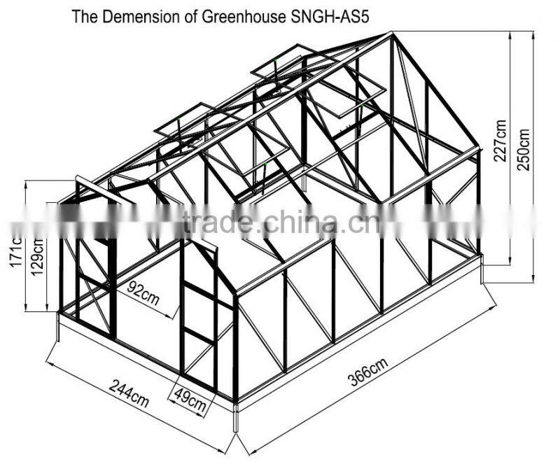 12*8 FT Do-it-Yourself Aluminum Walk-in Garden Greenhouse