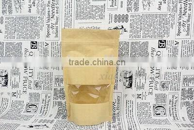 Side gusset square bottom zipper pouch with window