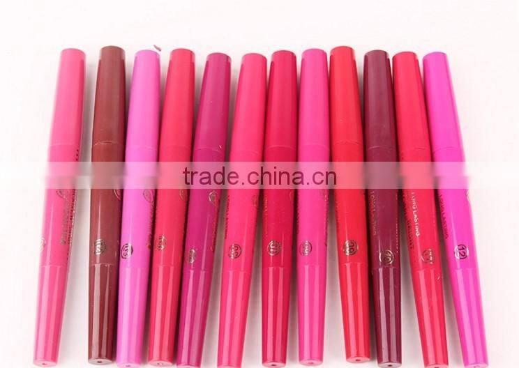 Music Flower Dual Purpose Lipstick&Lip Liner 12 Colors Waterproof Long Lasting Bright Colorful lipstick stick set
