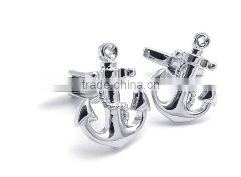 Stainless Steel polished Navy anchor Cuff links