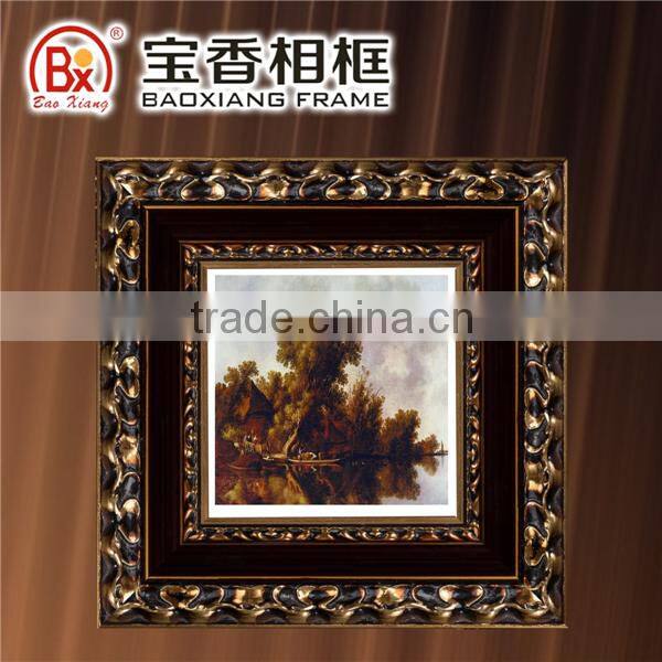 Wooden Moulding For Picture Frame Big Size Red Color With Gold 5077R