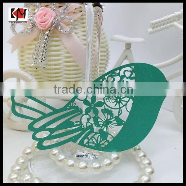 Bird laser cut art paper party table decoration place card wholesale